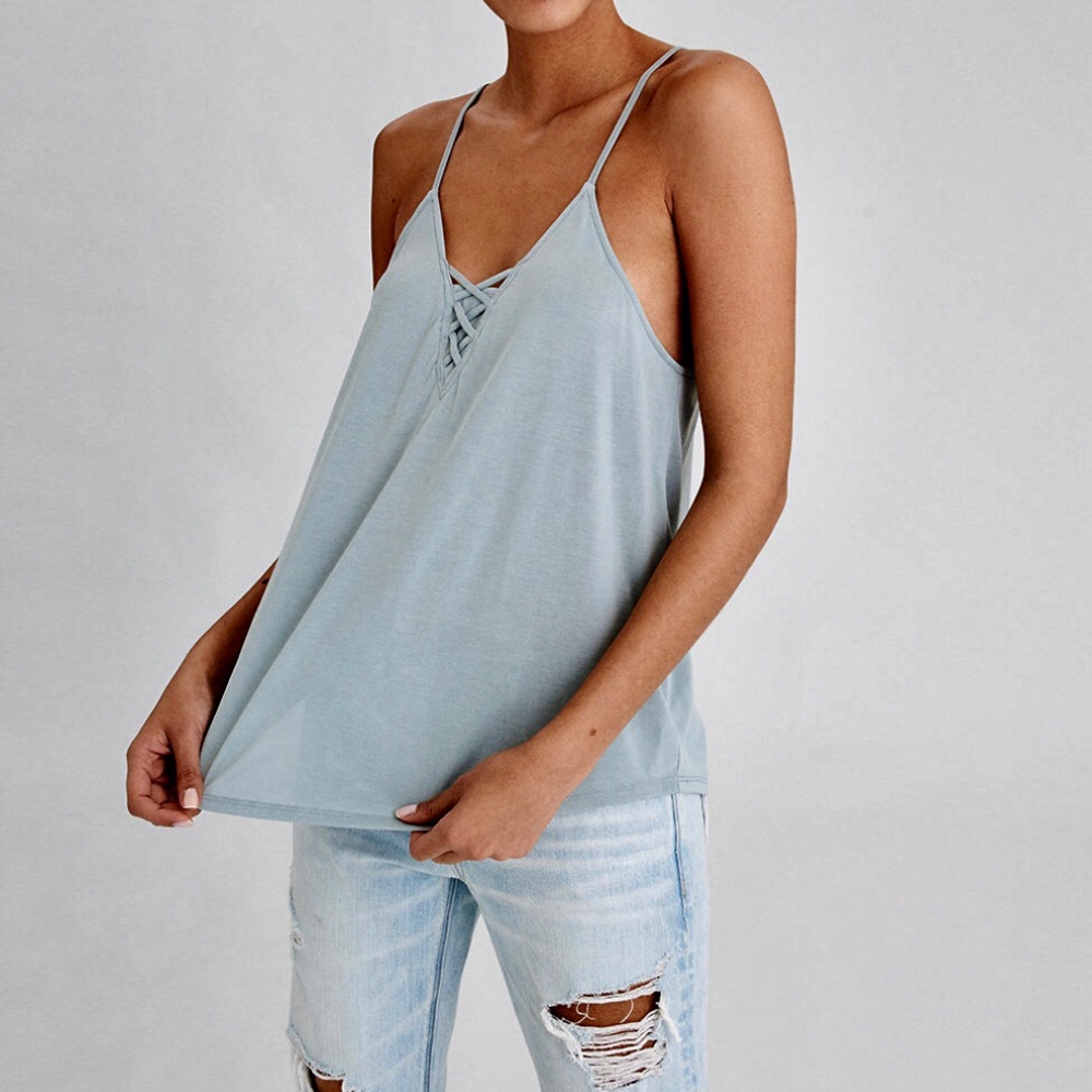 AE Soft & Sexy Sueded Lace Up Tank